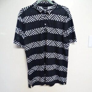 Bad Birdie Polo Size M Black Stripe Echo